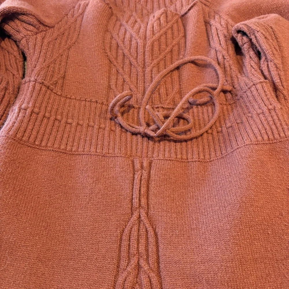 Free People Sweater Dress Women Large Cinnamon Balloon Sleeve Knit Emmaline Mini